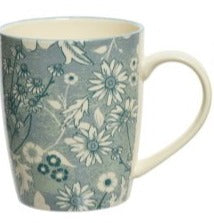Blue Floral Design Vintage Inspired Mug