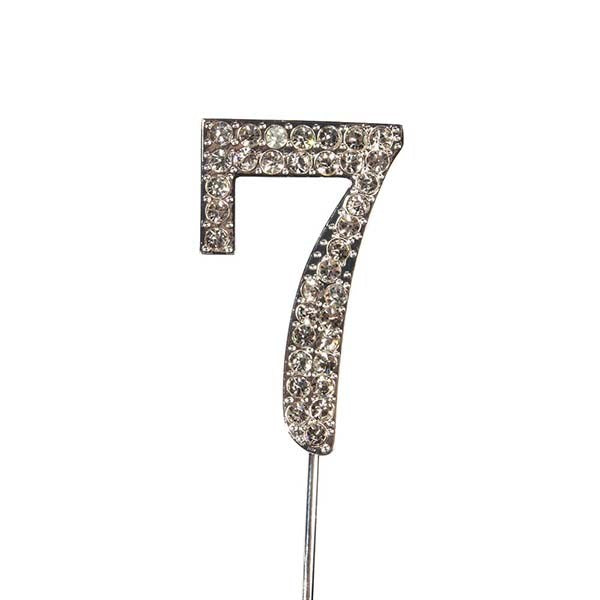 Diamante Number Cake Topper on pick -7 - The Cooks Cupboard Ltd