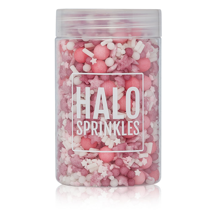 Halo Sprinkles - Luxury Edible Sprinkle Blend - Pinkerbell Pink Mix - VEGAN - Kate's Cupboard