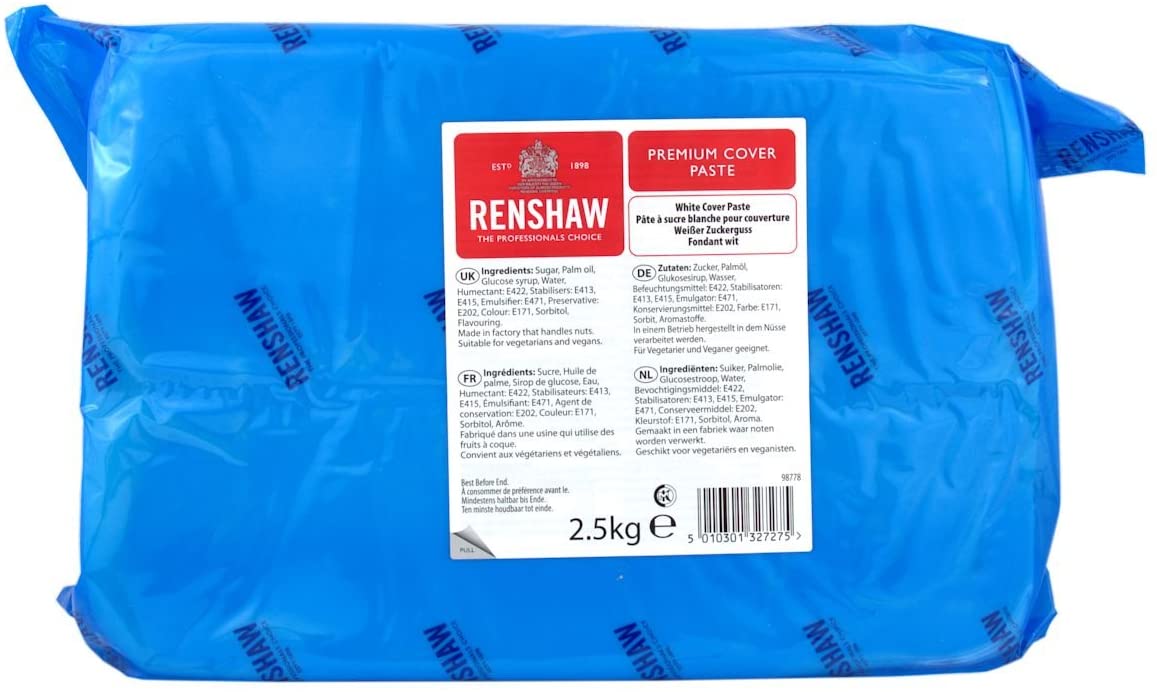 Renshaw Premium Covering Sugarpaste Ready to Roll Icing - White - 2.5kg