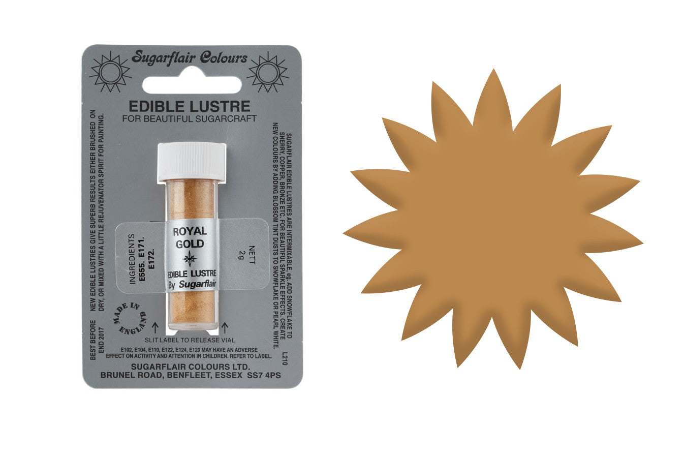 Sugarflair Edible Lustre Dust Royal Gold - The Cooks Cupboard Ltd