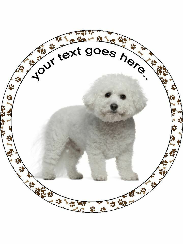 Bichon Frise dog Personalised Edible Cake Topper Round Icing Sheet - The Cooks Cupboard Ltd