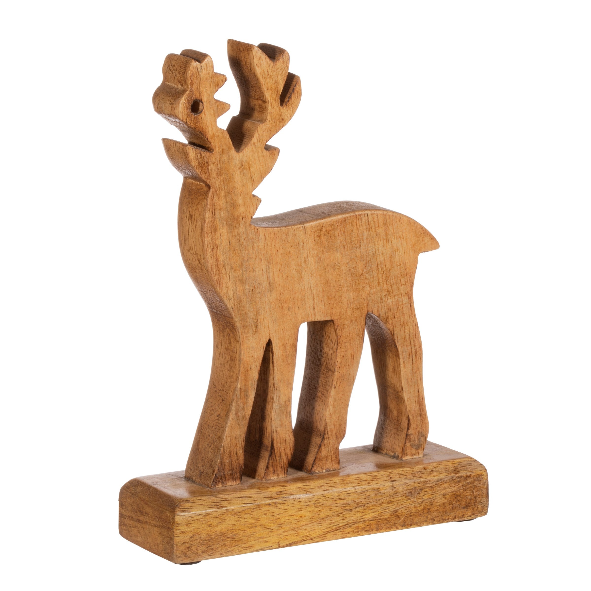 Sass and Belle Natural Wooden Standing Decorative Deer - Kate's Cupboard