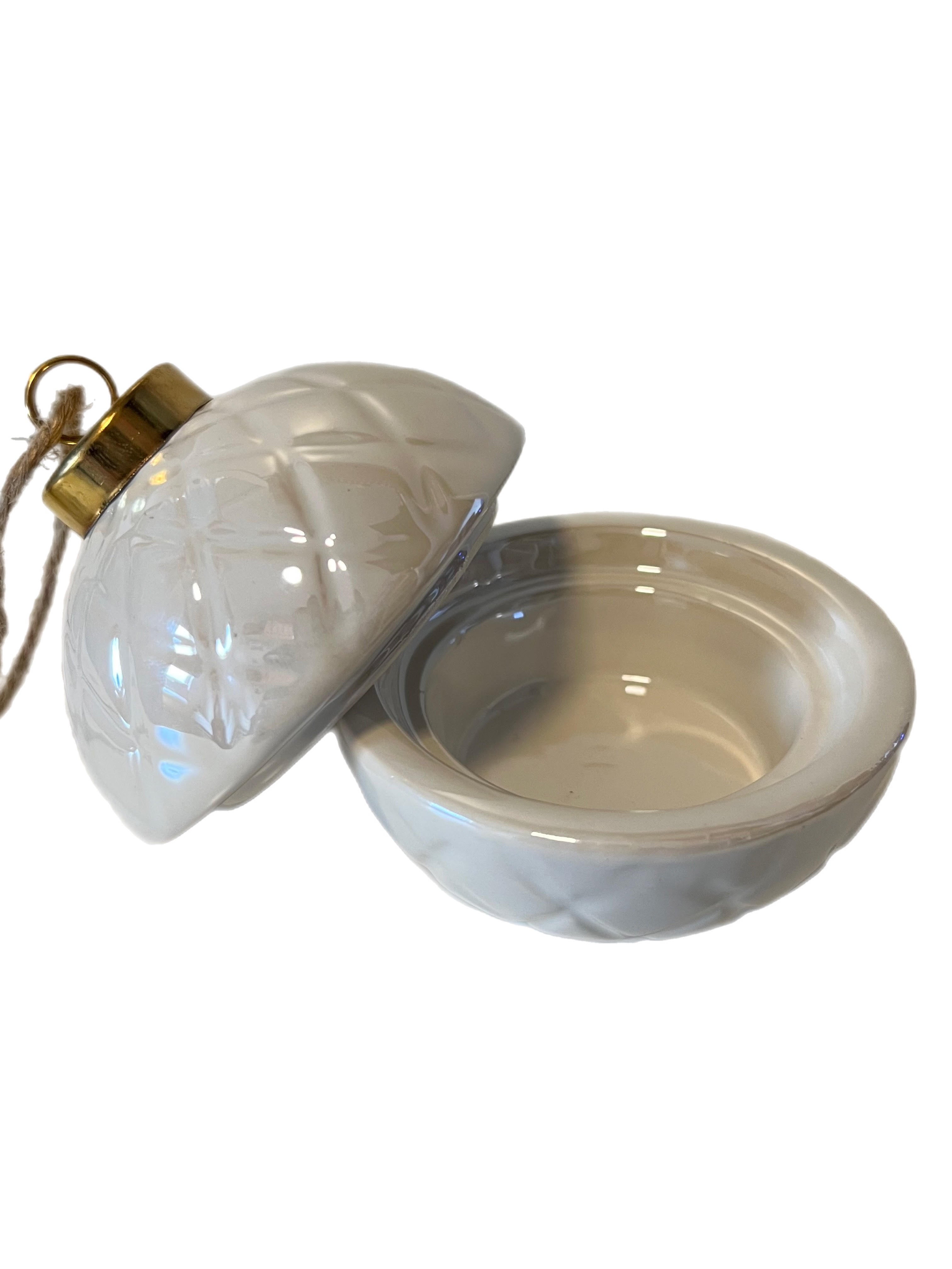 Decorative Ceramic Bauble Shaped Tea light Holder / Trinket Dish - Kate's Cupboard