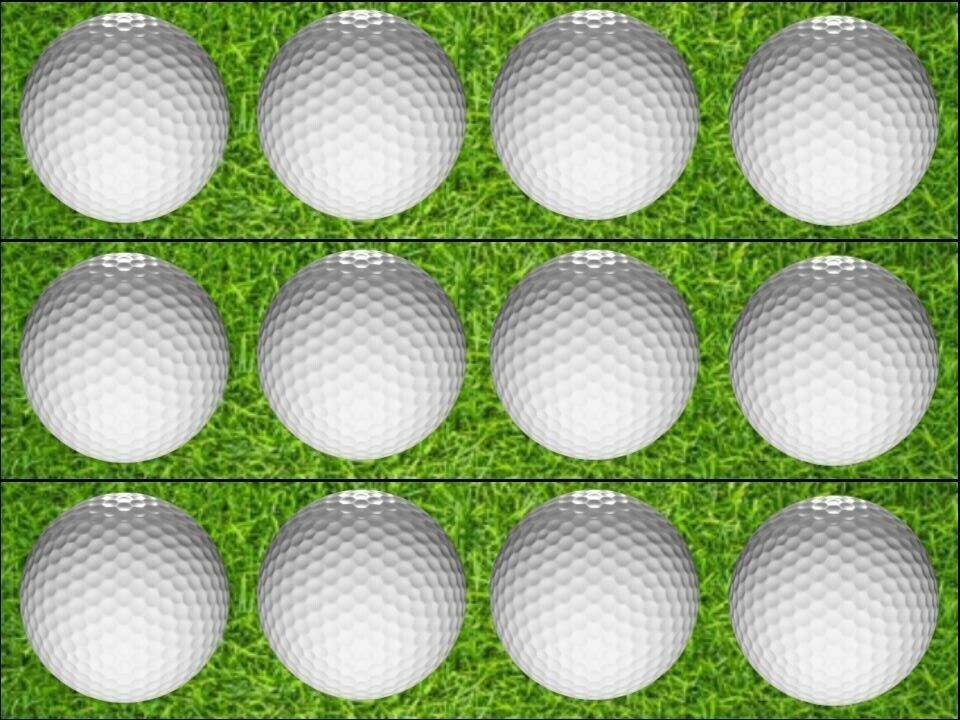 Golf golfing sport Grass Balls Ribbon Border Edible Printed Icing Sheet Cake Topper