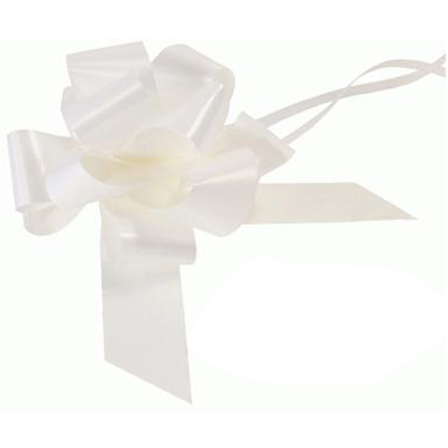Gift Wrapping Pull Bow 50mm - Pack of Two - White