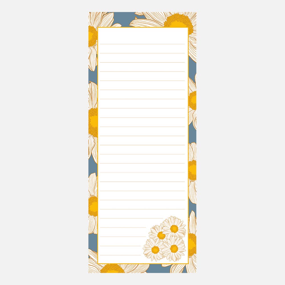 Shopping List Magnetic Notebook - Hazy Daisies