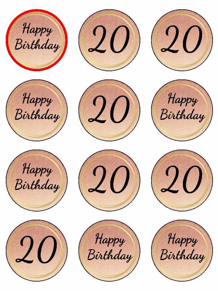 rose gold 21st birthday 21 edible printed Cupcake Toppers Icing Sheet of 12 Toppers