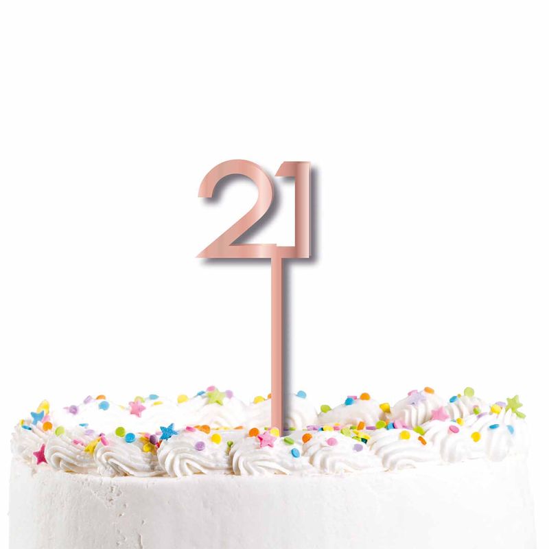 Rose Gold Acrylic Number Cake Topper Age 21