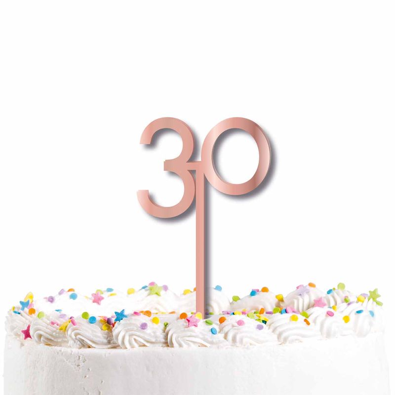 Rose Gold Acrylic Number Cake Topper Age 30