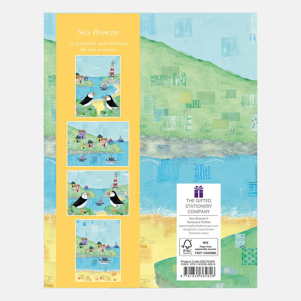 Notecard Wallet - Sea Breeze Puffins