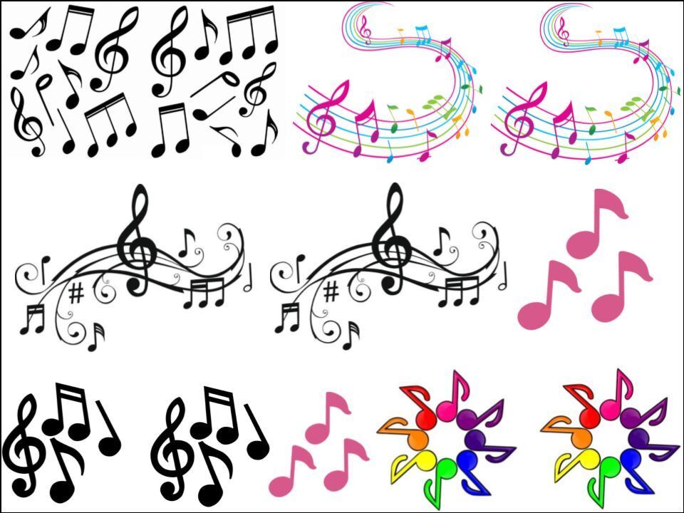 Music Musical Notes Note Montage Crotchet clef edible Printed Cake Decor Topper Icing Sheet  Toppers Decoration