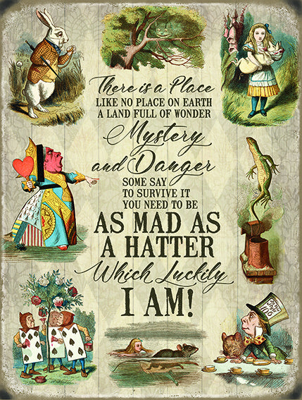 Metal Decorative Sign - Alice in Wonderland - A Land Full Of Wonder
