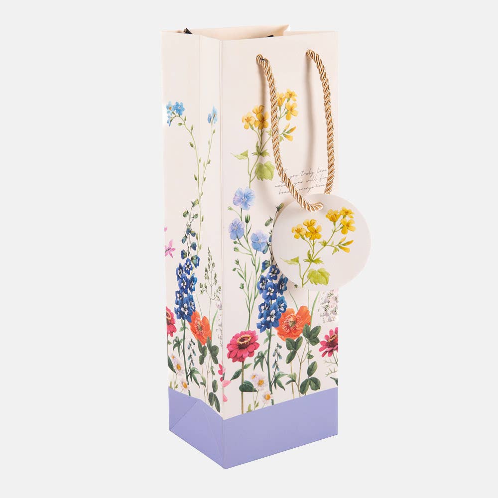 Wild Harmony Floral Bottle Gift Bag