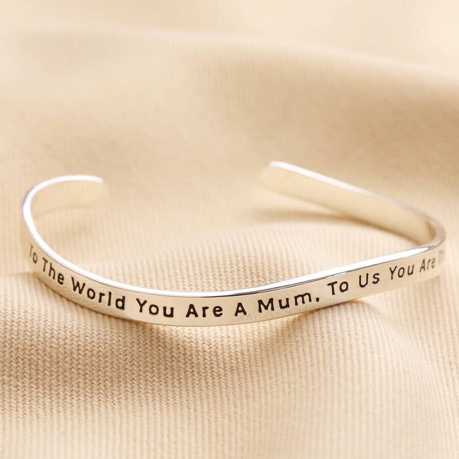 Adjustable Meaningful Bangle Mum Silver