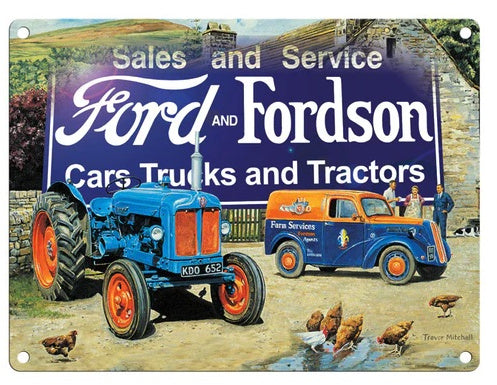 Metal Decorative Sign - Ford & Fordson Cars Trucks and Tractors