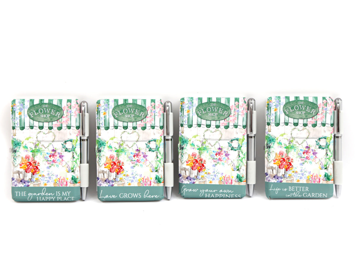 Floral Design 'The Flower Shop' Mini Note Book and Pen