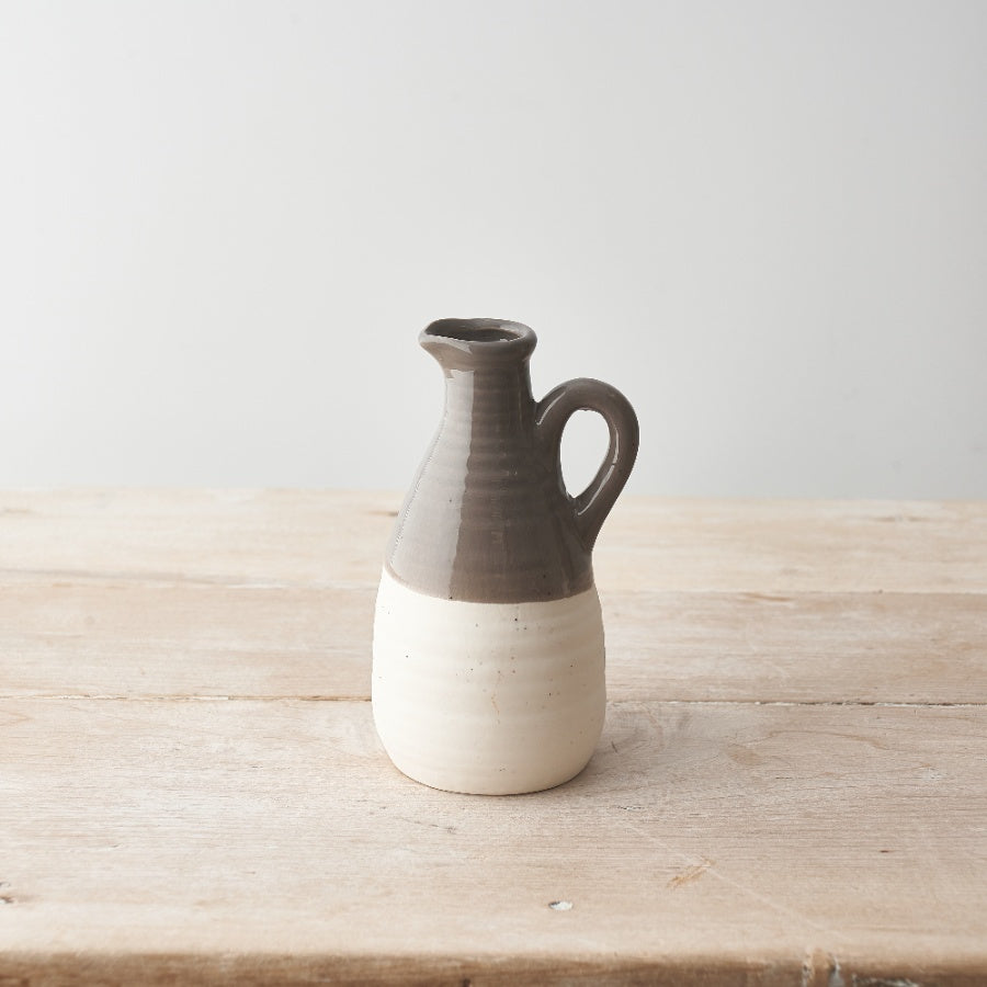 Two Tone Grey Decorative Jug - Ideal for Small Arrangements 