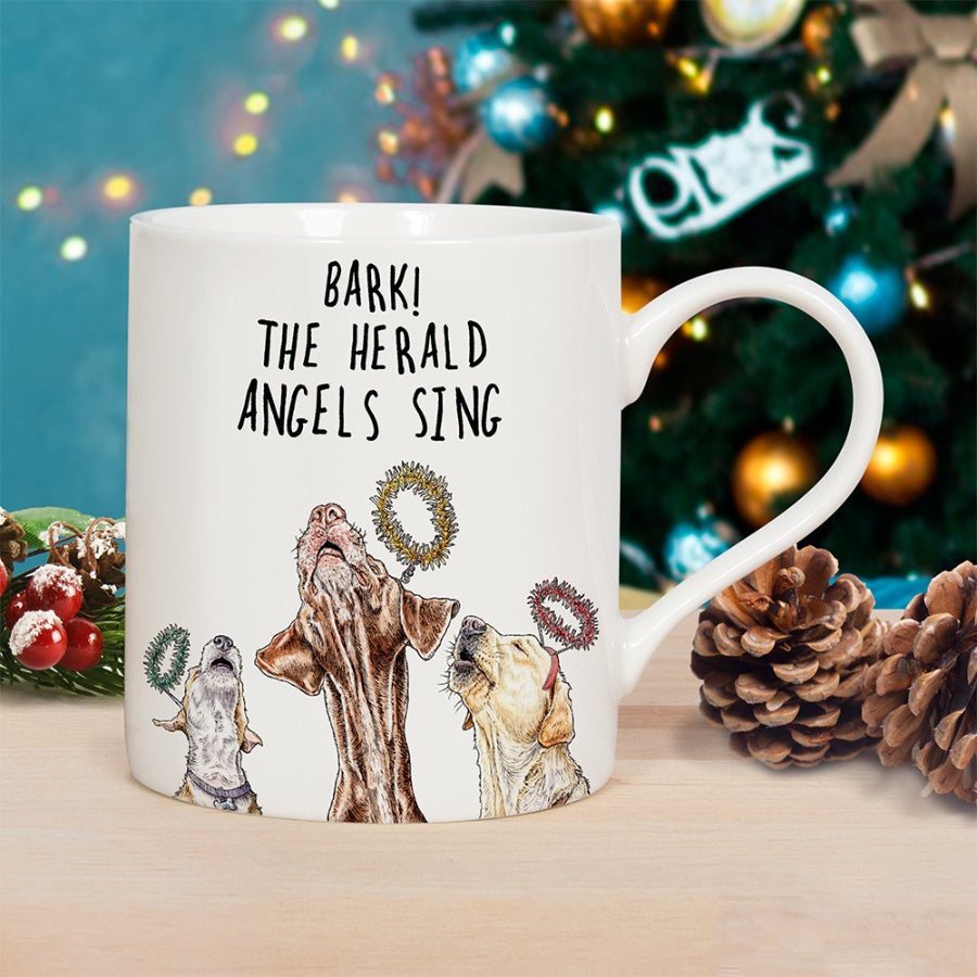 'Bark! The Herald Angels Sing' Dog Themed Christmas Mug 
