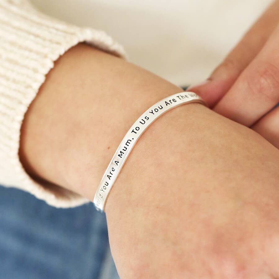 Adjustable Meaningful Bangle Mum Silver