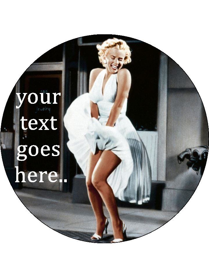 marilyn monroe 50's icon Personalised Edible Cake Topper Round Icing Sheet