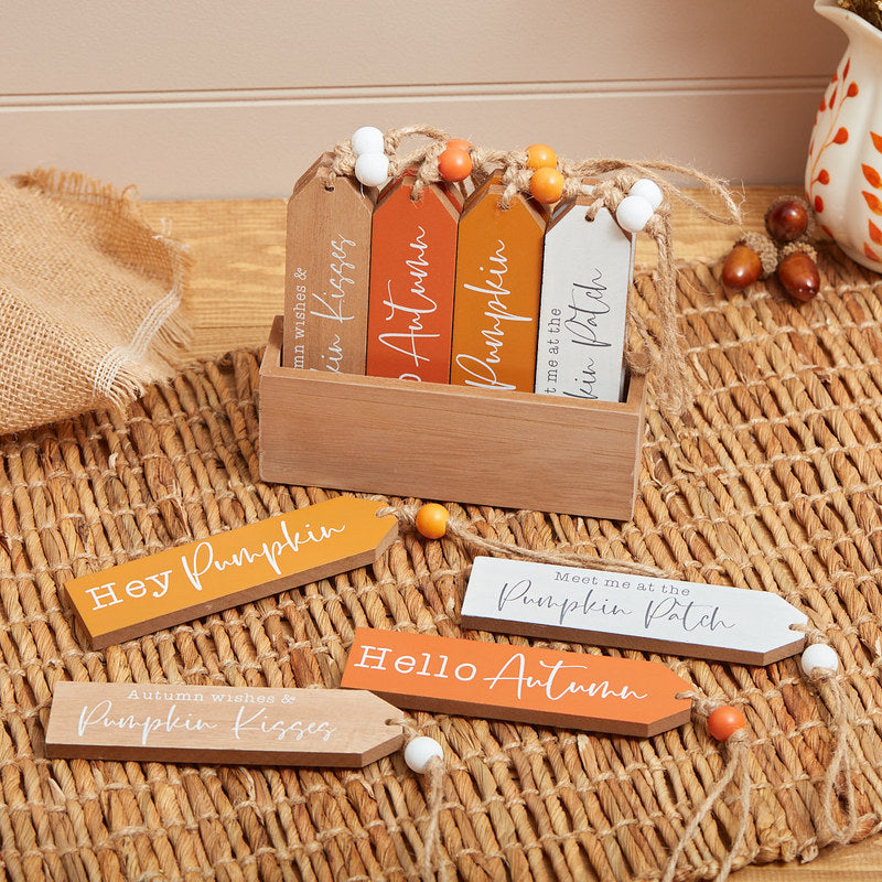 Wooden Decorative Autumn Inspired Tag - Sold Singly