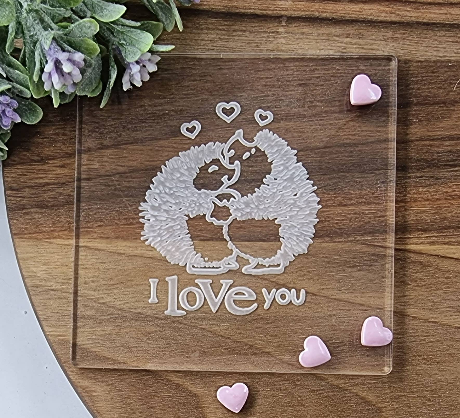 Make & Fun  I Love You Cute Hedgehogs Valentines Fondant Embosser, Cookie Debosser
