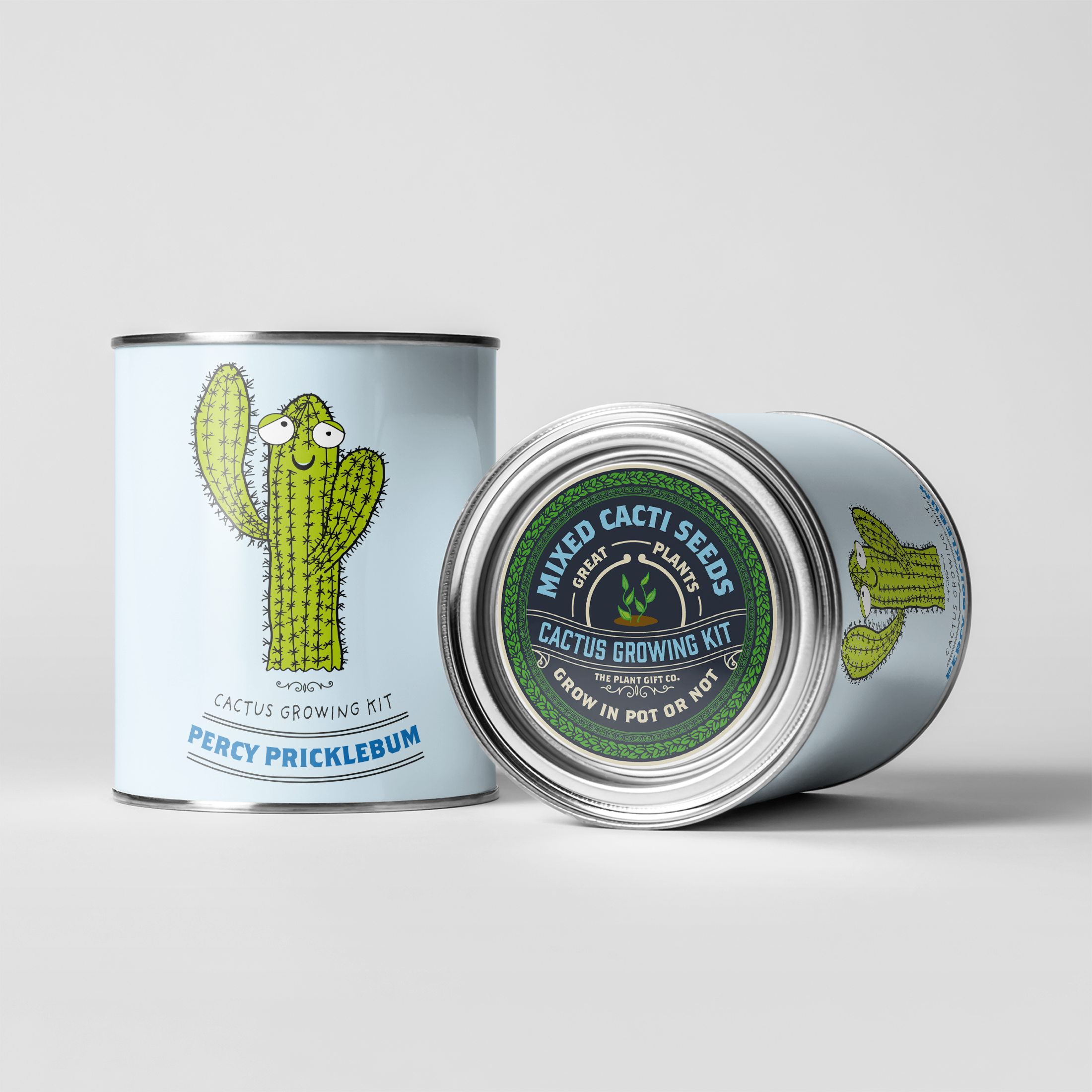 Percy Pricklebum Grow Your Own Cacti Tin Kit Gardening Gift Set