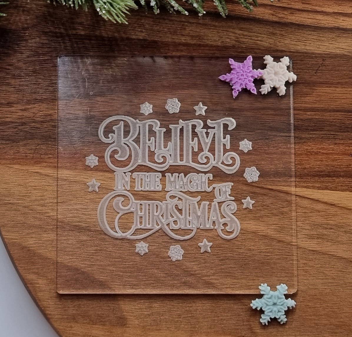Make & Fun Believe in the Magic of Christmas Cookie Fondant Embosser