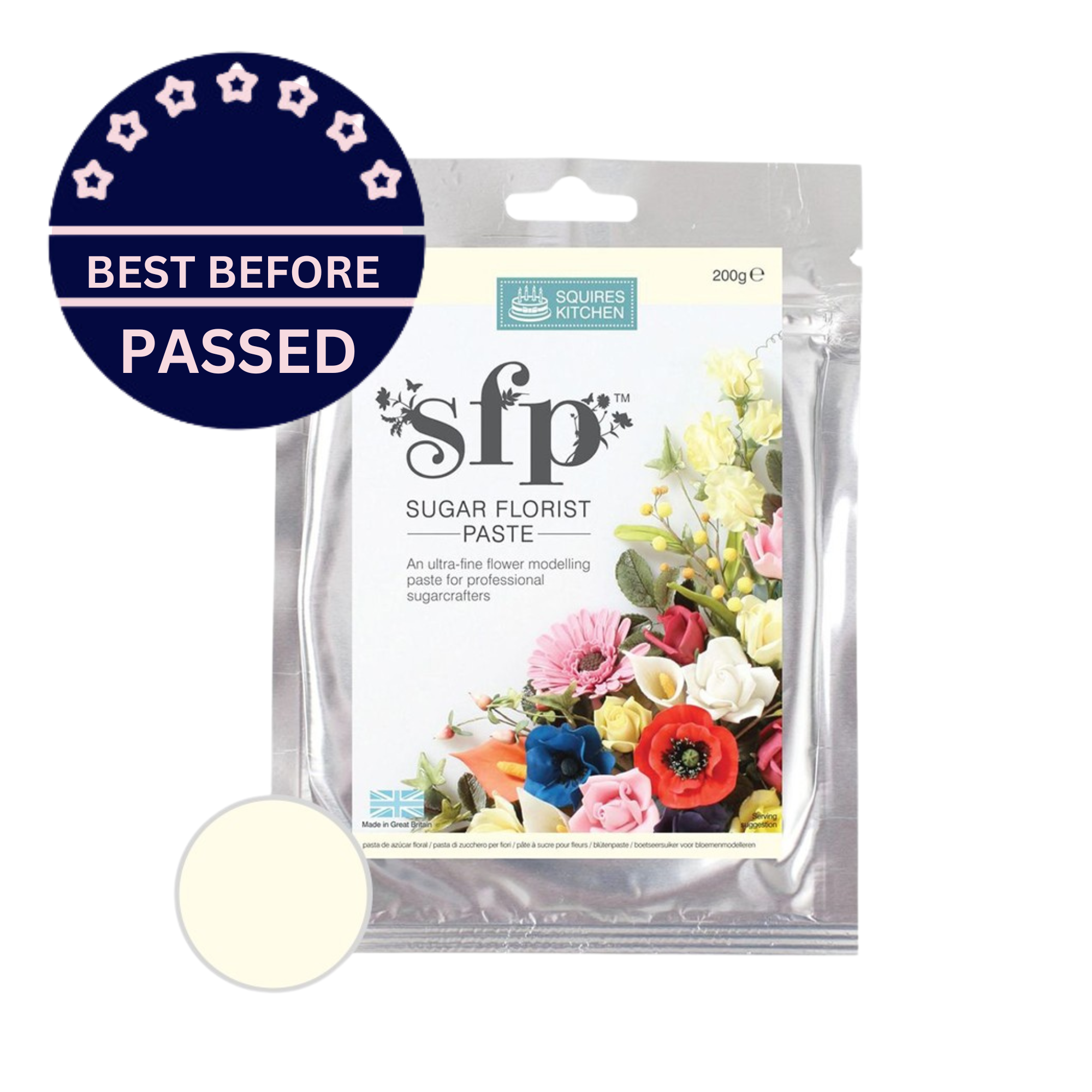 BB PASSED 28.01.2024 SFP Squires Sugar Florist Paste (Gumpaste) 200g - Cream