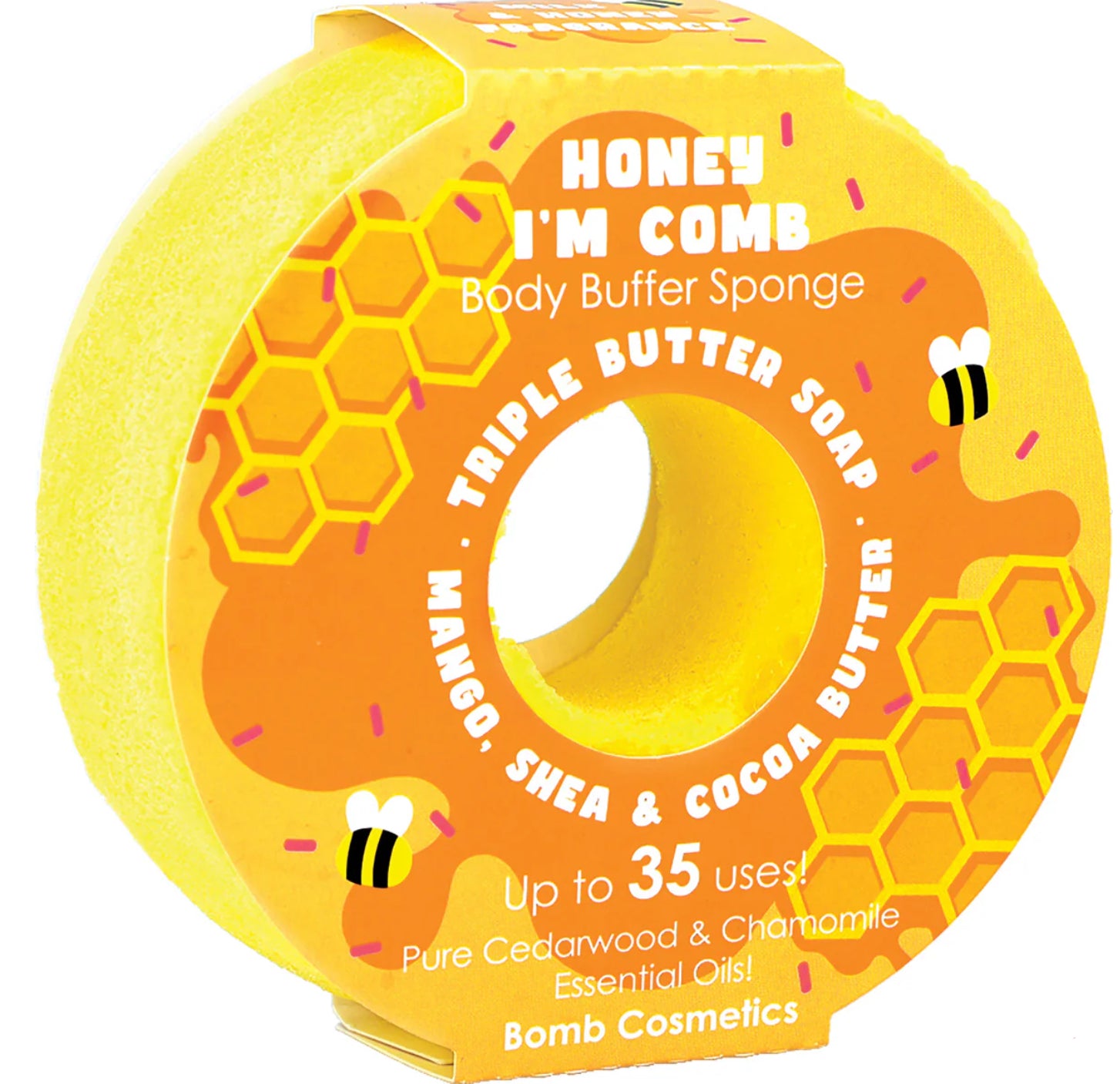 Bomb Cosmetics Body Buffer Sponge Honey I’m Comb