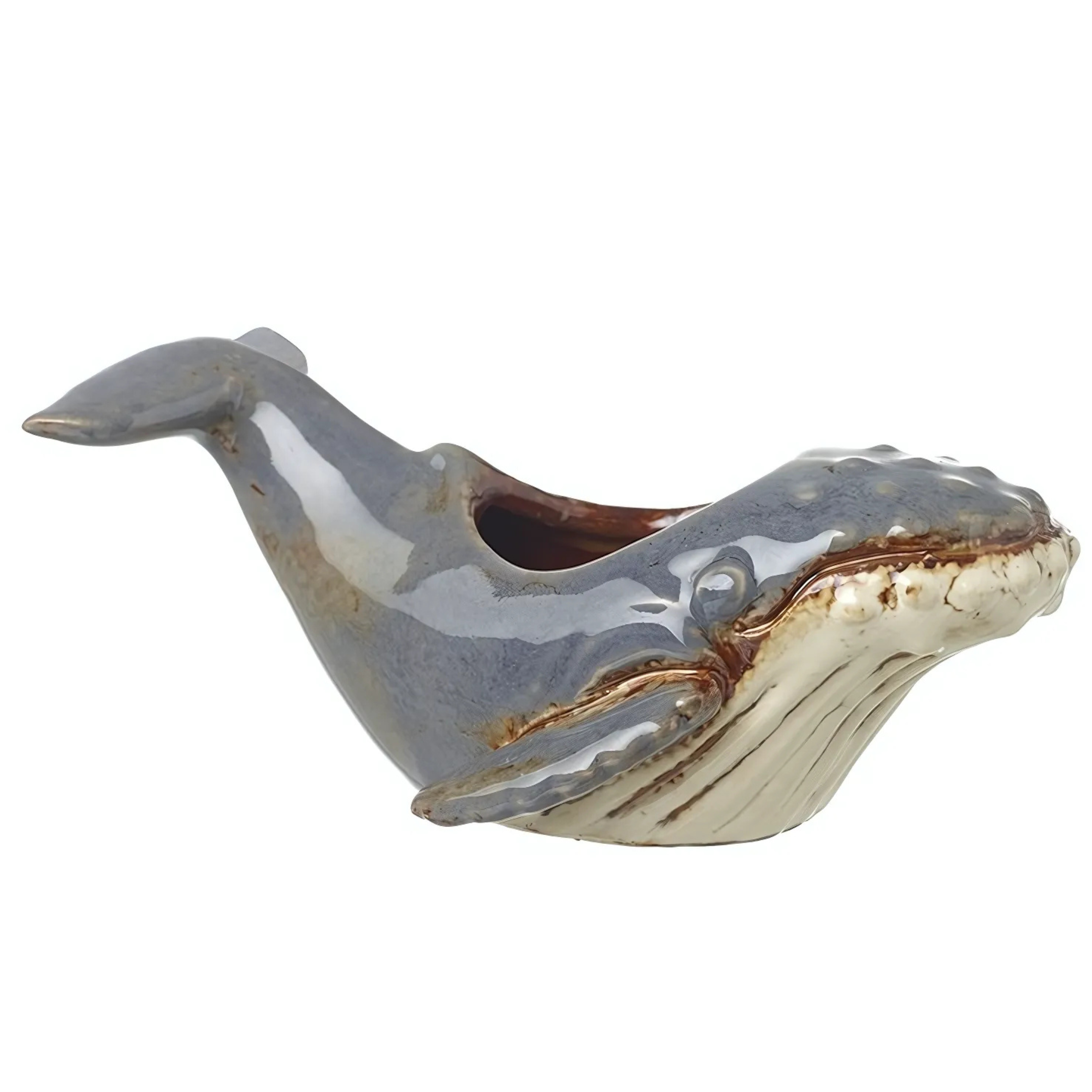 Ceramic Whale Decorative Small Planter