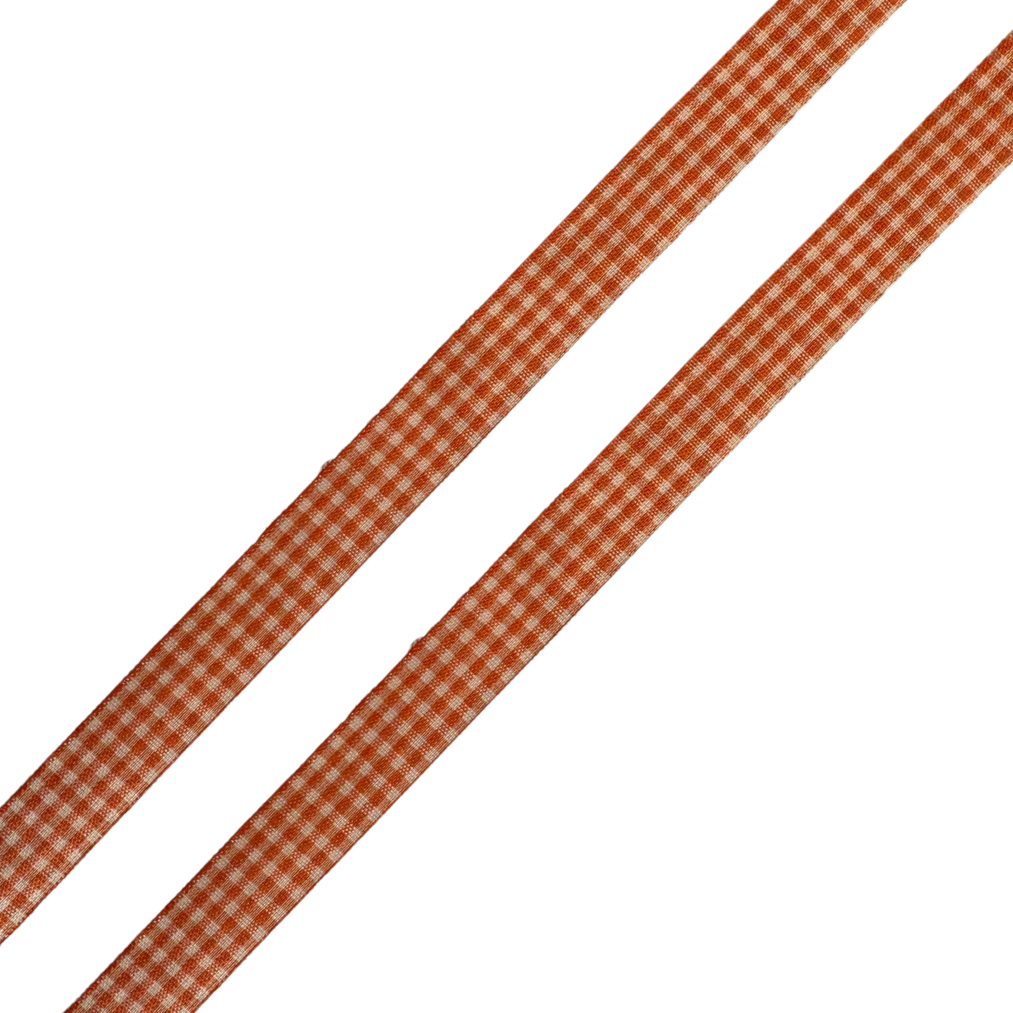 Classic Gingham Orange 15mm Ribbon