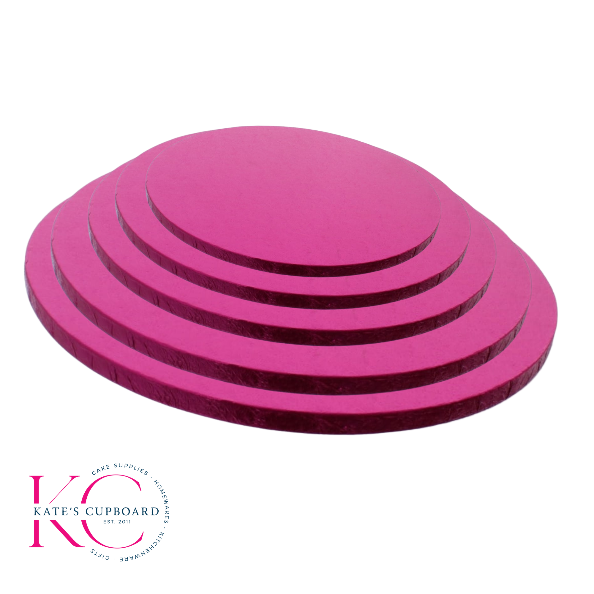 Cake Drum Board 12mm Thick - Bright Pink - Choose Size - Round (Circle) - Sold Singly