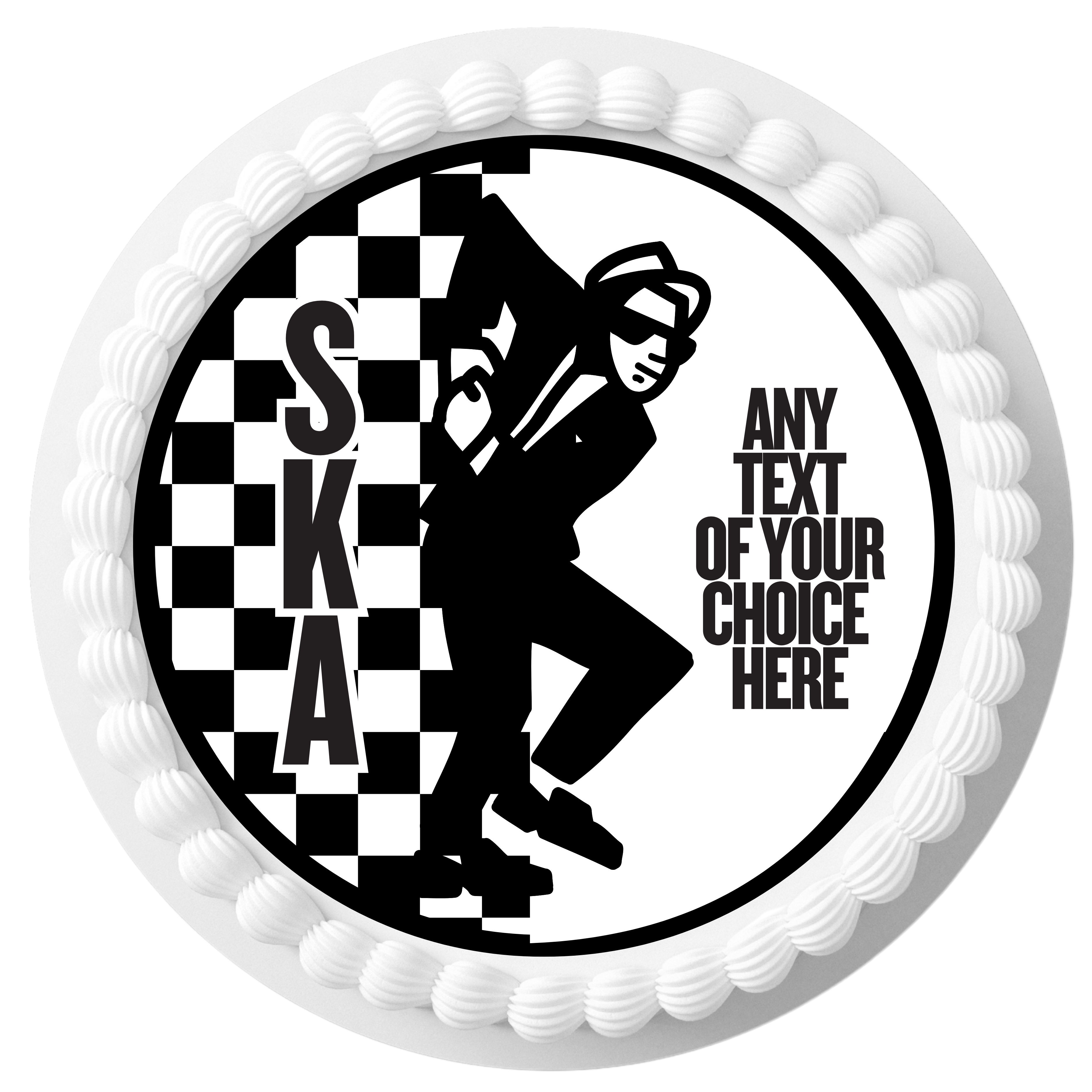 Ska Music Band Genre Theme Personalised Edible Printed Cake Topper Round Icing Sheet