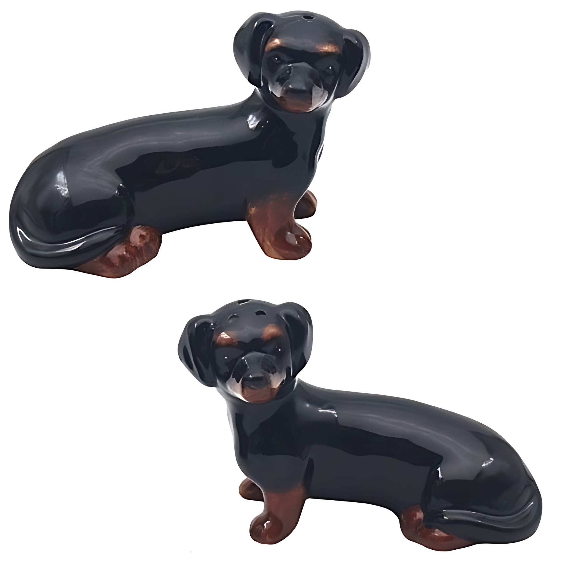 Salt and Pepper Ceramic Animal Cruet Set - Dachshund Sausage Dog