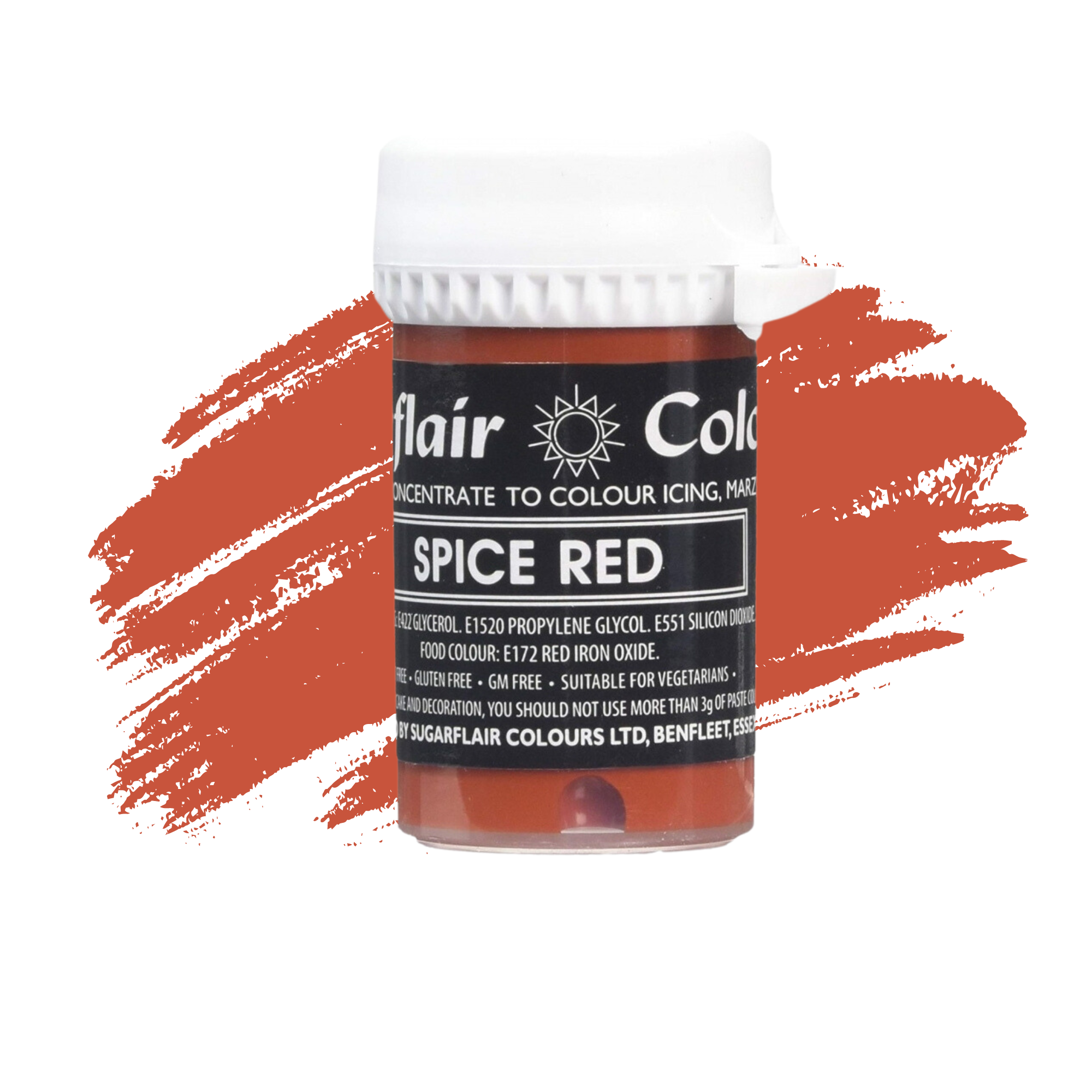 Sugarflair Paste Colours Concentrated Food Colouring - Pastel Spice Red - 25g