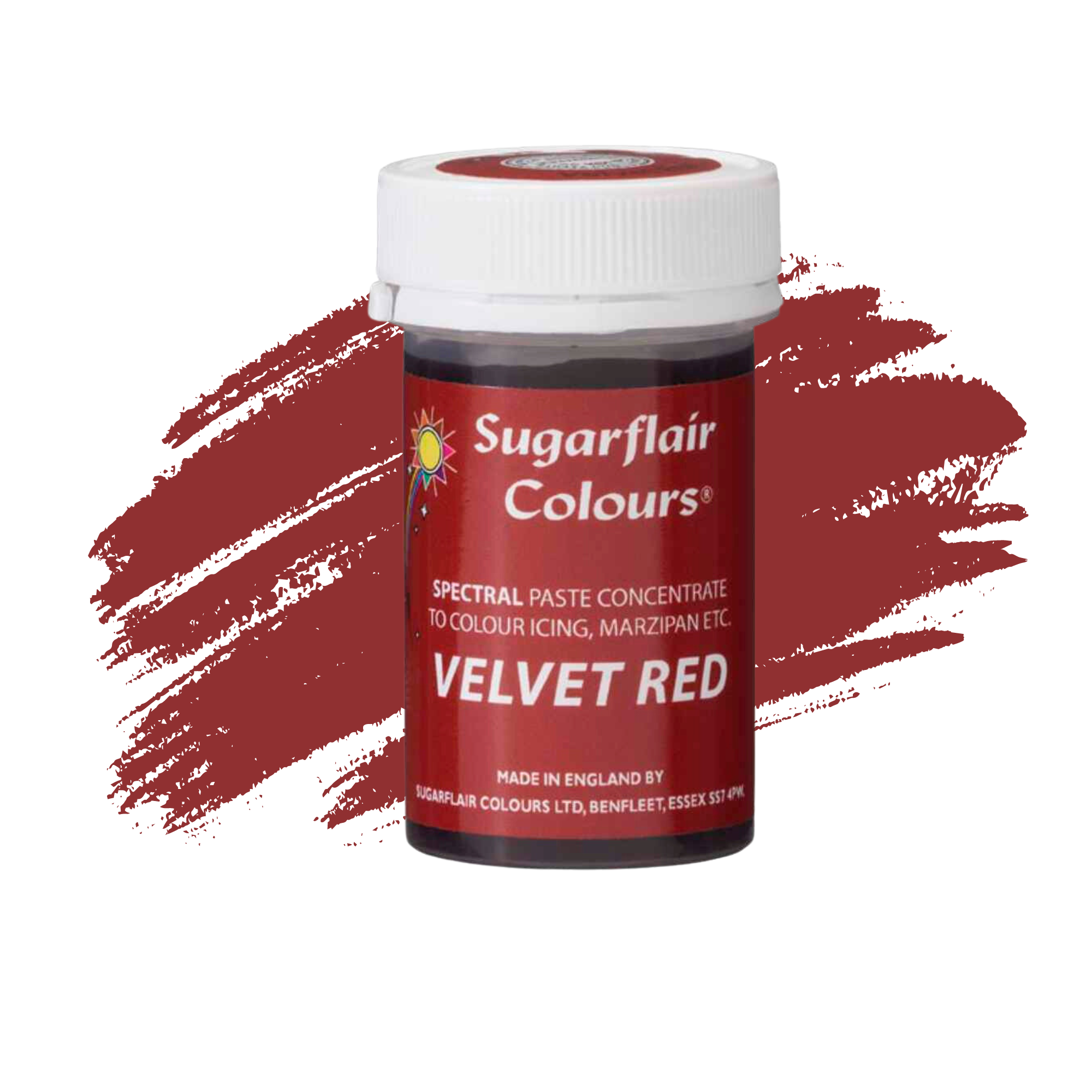 Sugarflair Paste Colours Concentrated Food Colouring - Spectral Velvet Red - 25g