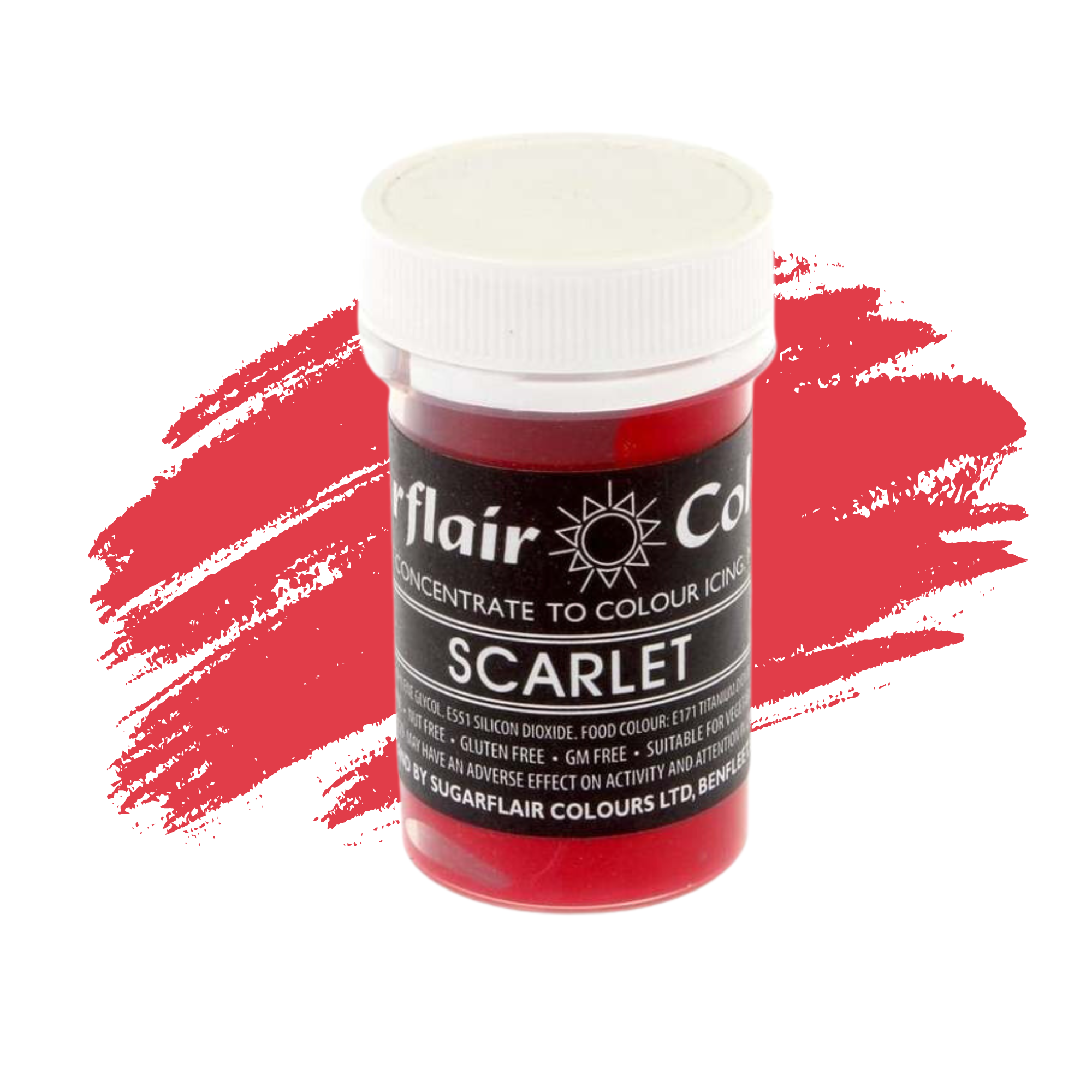 Sugarflair Paste Colours Concentrated Food Colouring - Pastel Scarlet - 25g