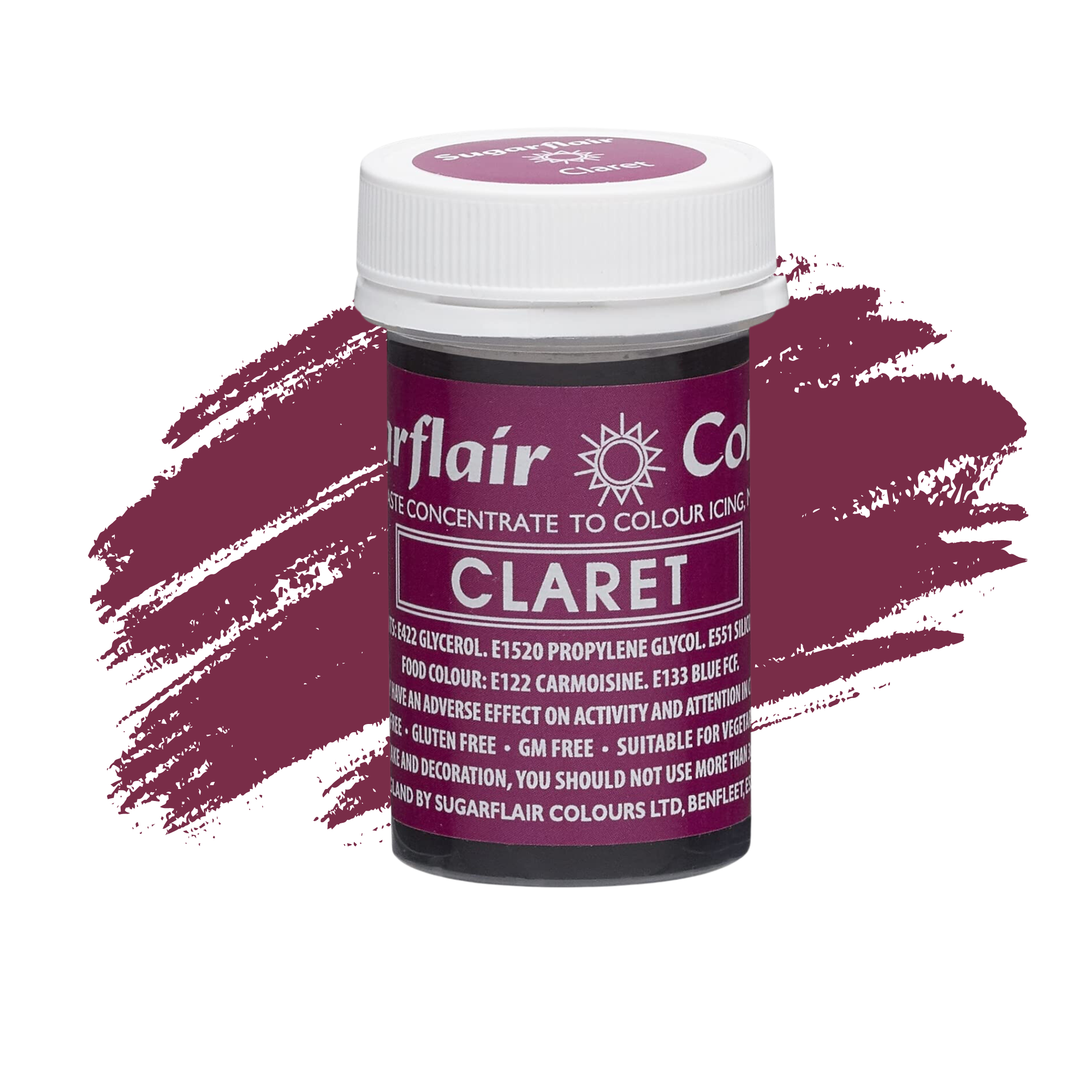 Sugarflair Paste Colours Concentrated Food Colouring - Spectral Claret - 25g
