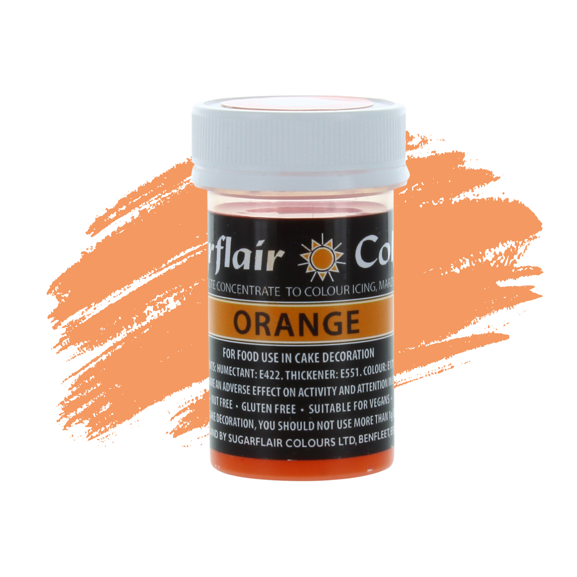Sugarflair Paste Colours Concentrated Food Colouring - Pastel Orange - 25g