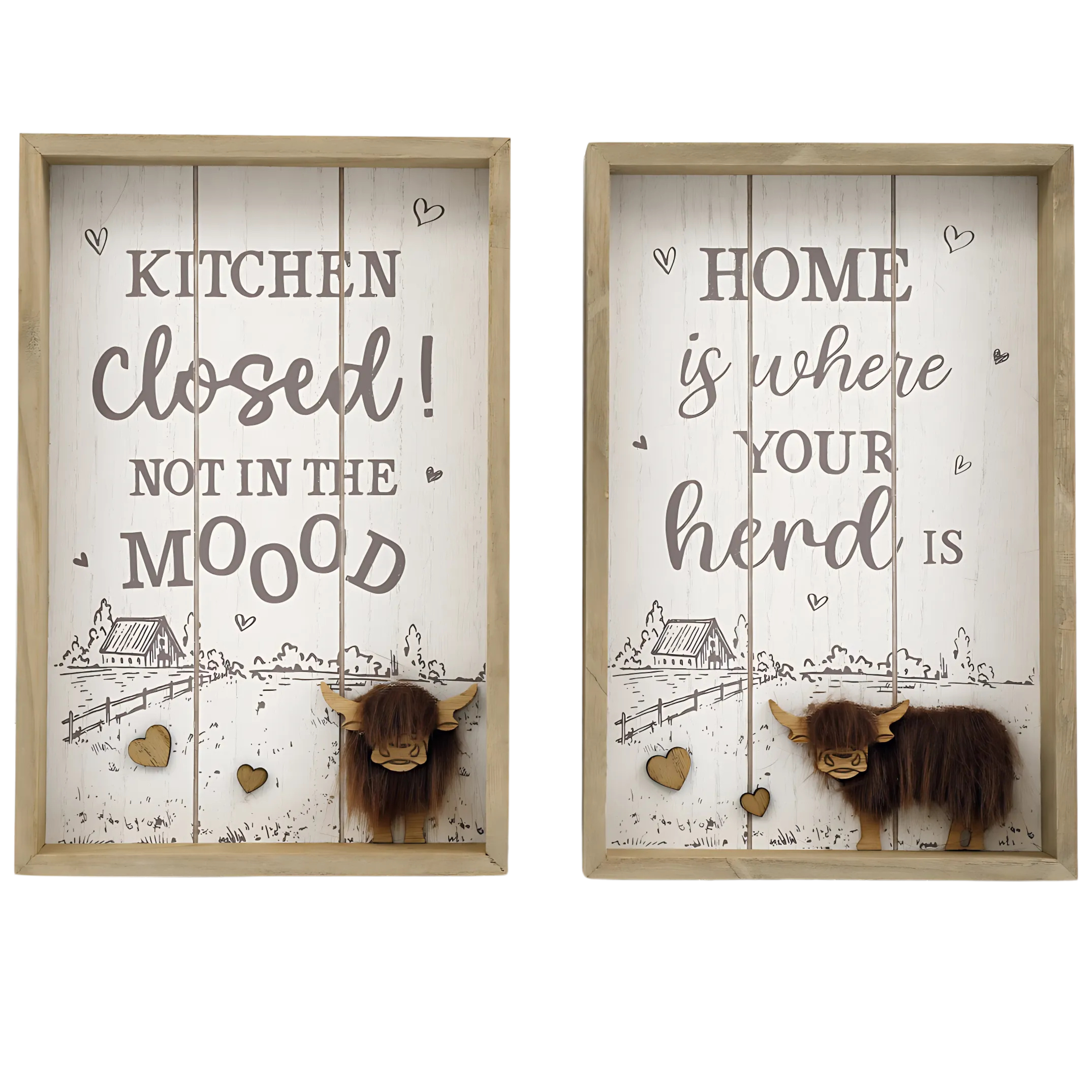 Decorative Highland Cow Plaque - Choose Design