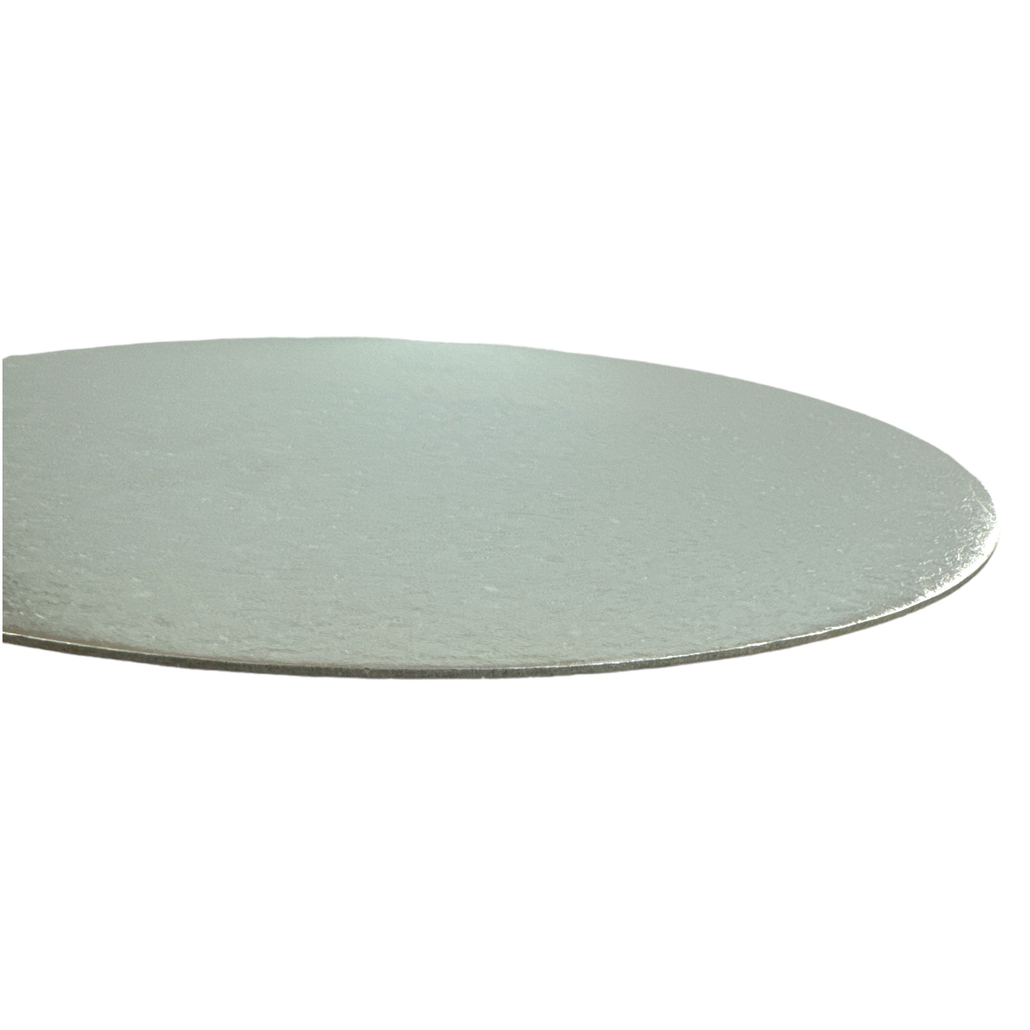 Single Thick Round Cut Edge Cake Card / Board (Circa 1.75mm Thick) - Silver - Choose Size