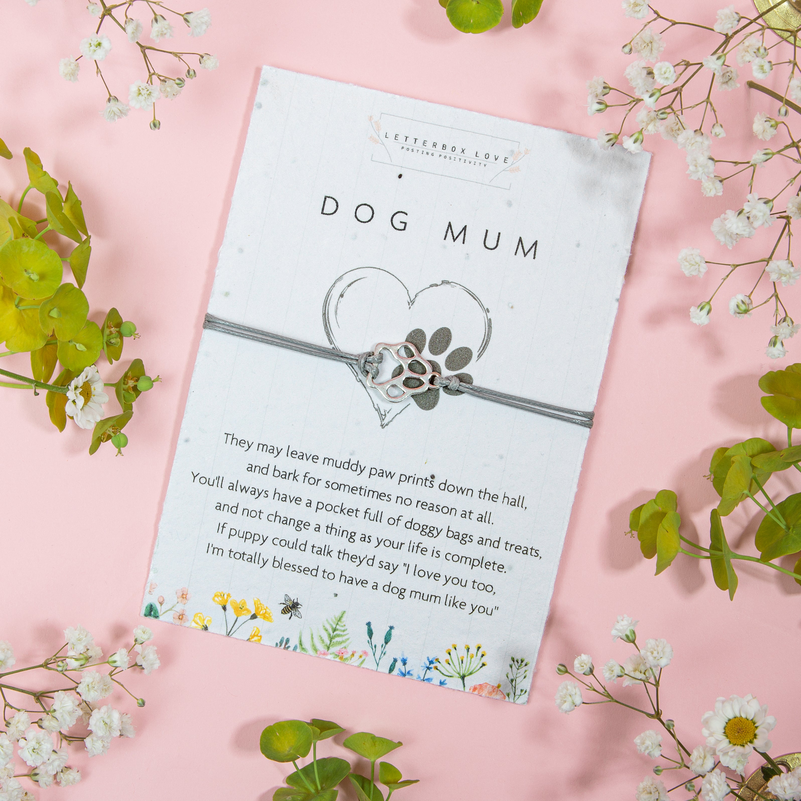 Letterbox Love Seed Card & Wish Bracelet - Dog Mum