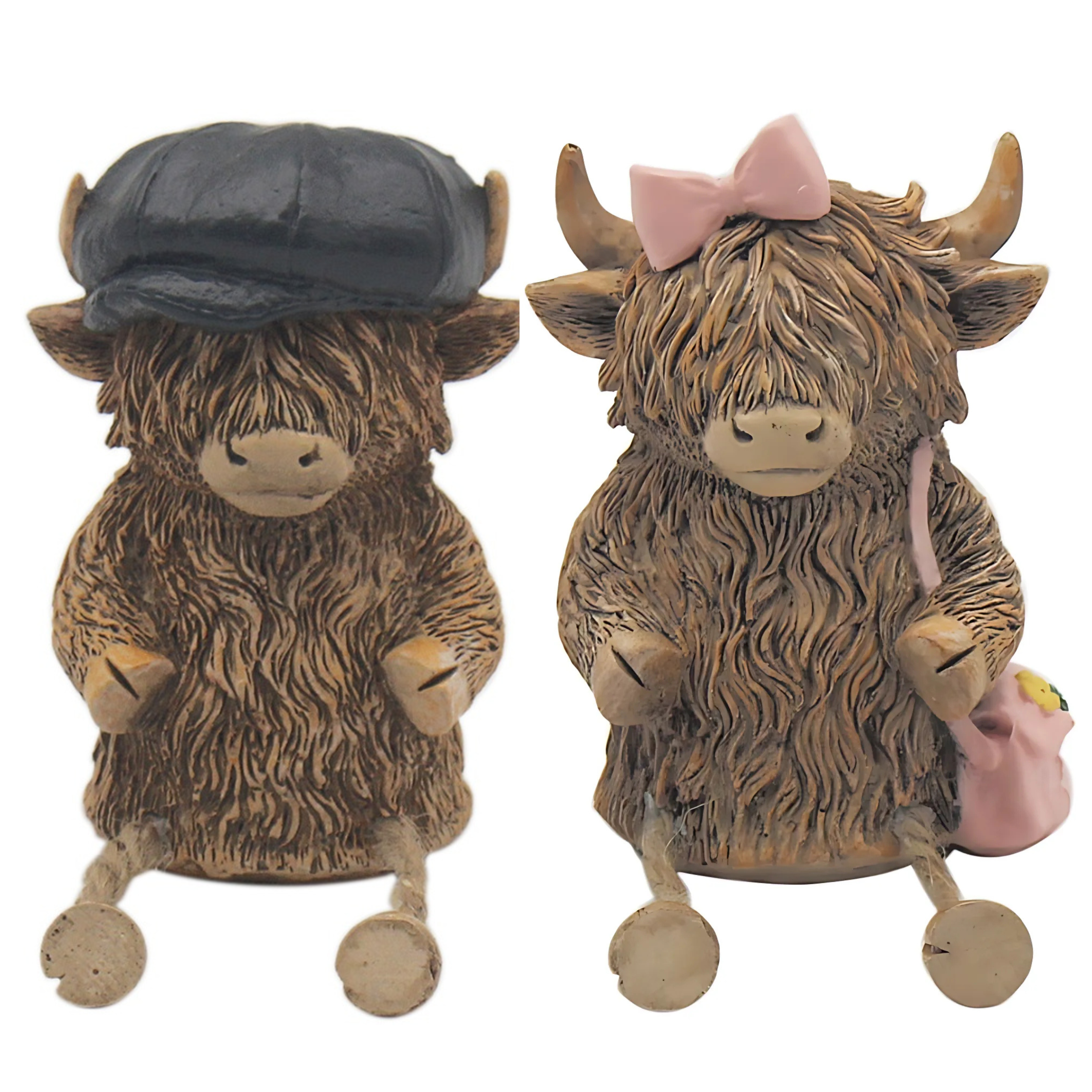 Highland Cow Dangly Leg Decorative Ornament - Sold Singly