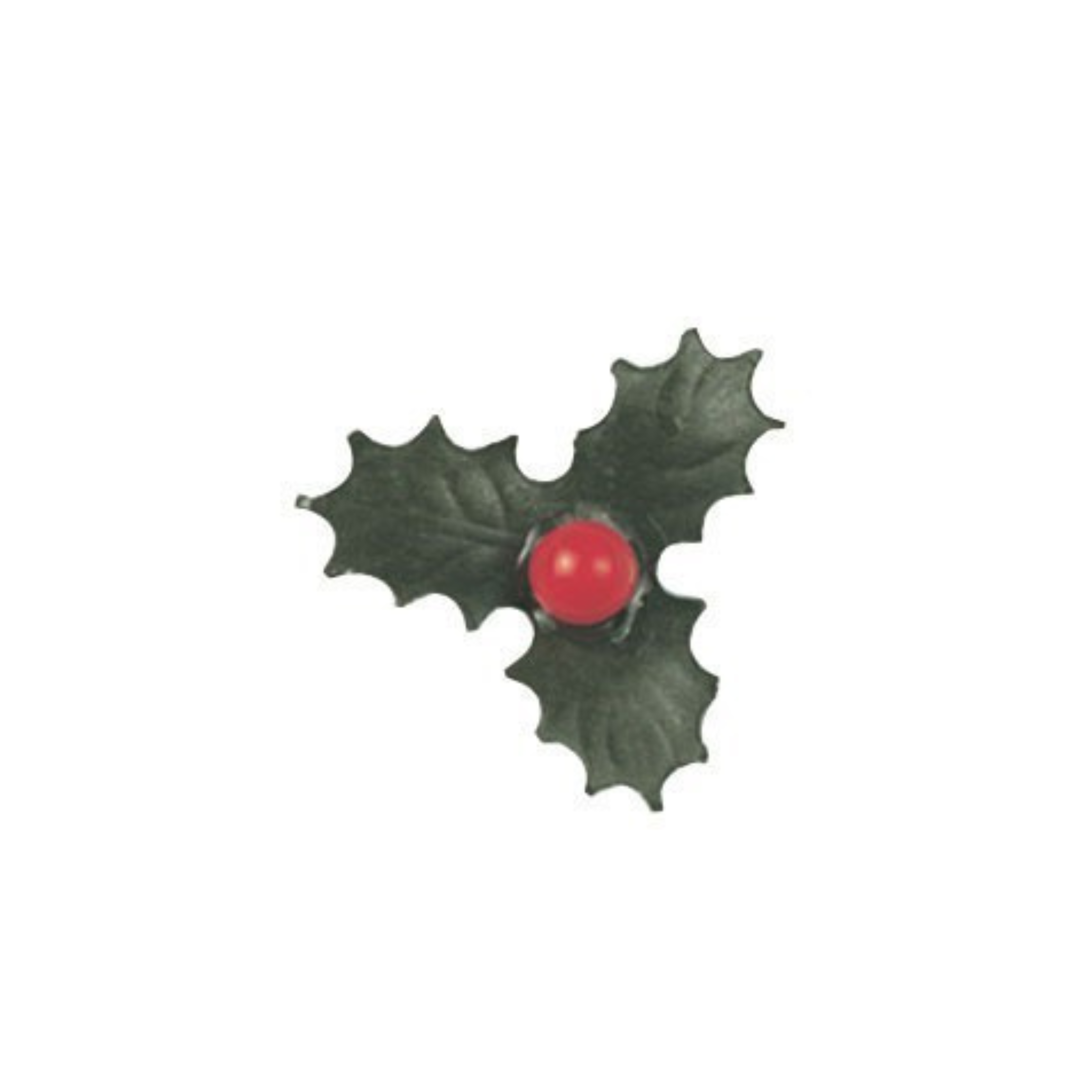 Paper and Plastic Holly Christmas Cake or Yule Log Decoration 25mm