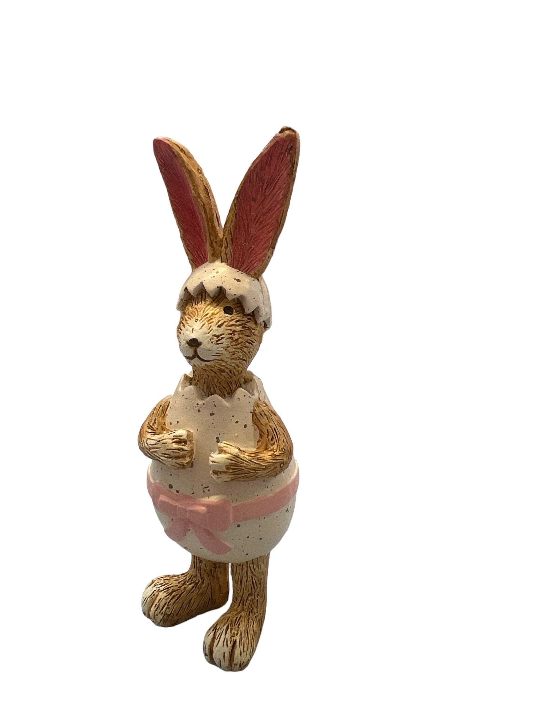 Standing Spring Theme Resin Bunny rabbit is Speckled Egg Costume Decorative Figurine