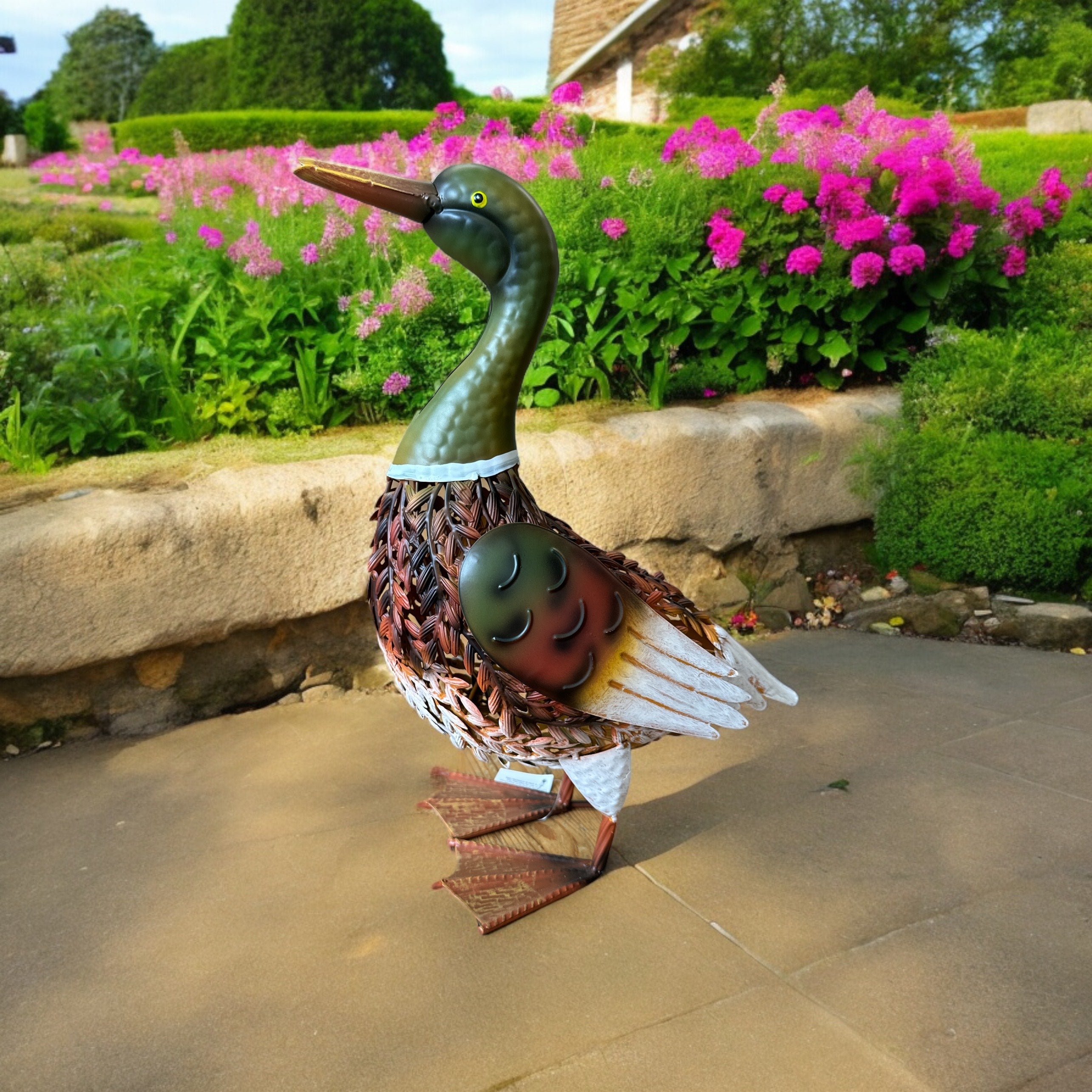 Metal Standing Duck Decorative Ornament