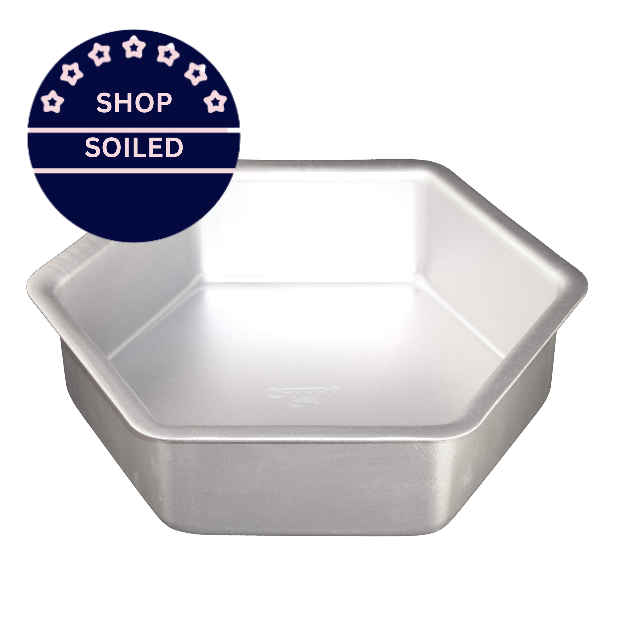 SHOP SOILED - Fat Daddio's from Silverwood Professional Silver Anodised Baking Tin Pan - Hexagon - 14" x 3" 