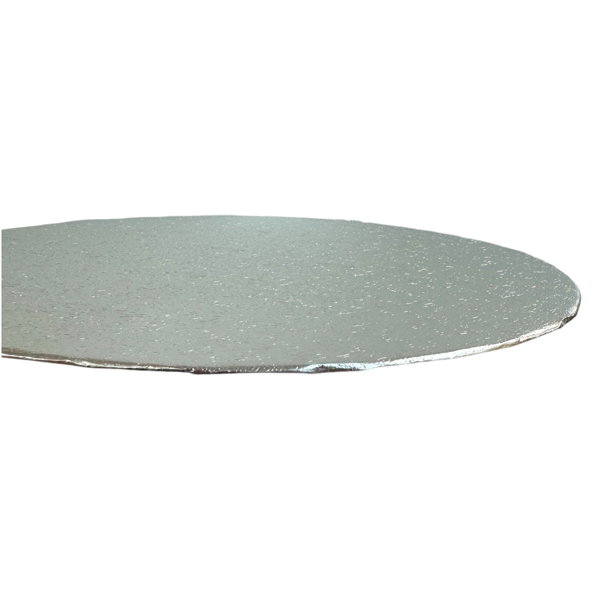 Single Thick Round Turn Edge Cake Card / Board (Circa 1.75mm Thick) - Silver - Choose Size